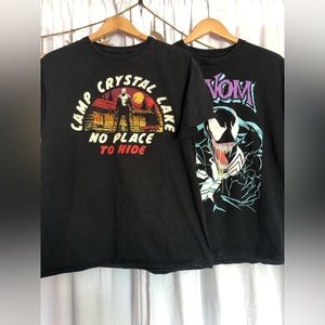 Marvel Venom & Friday the 13th black graphic T-shirt’s